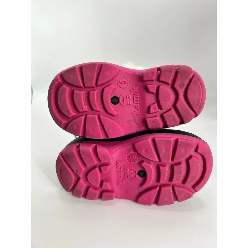 Kamik Pink Blossom Floral Fur Snow Toddler Girl Waterproof Lightweight Size 5C - Picture 5 of 5
